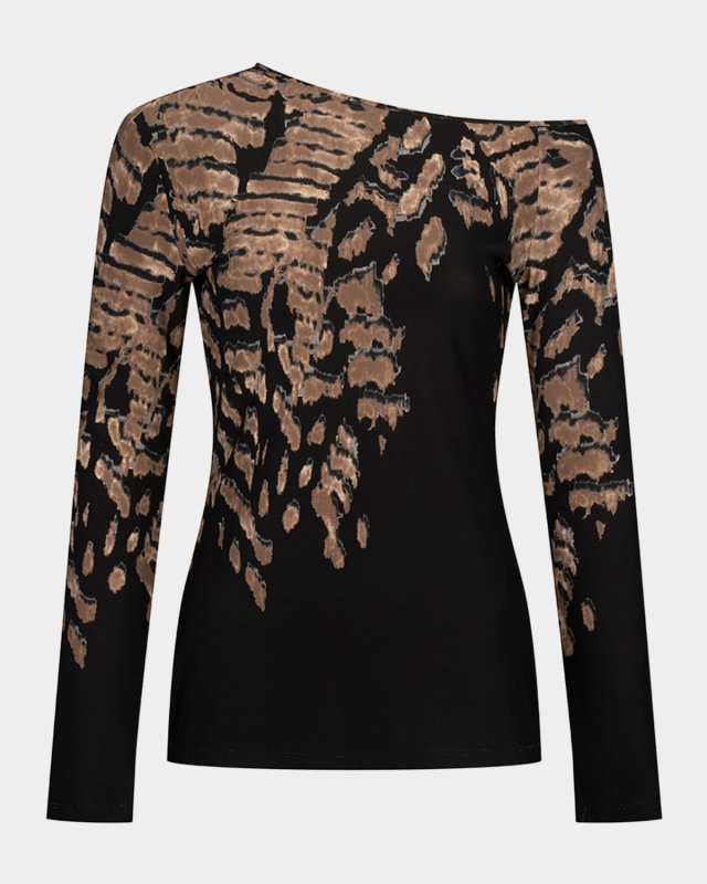 Sabra Tie-Dye Off-Shoulder Long-Sleeve Blouse